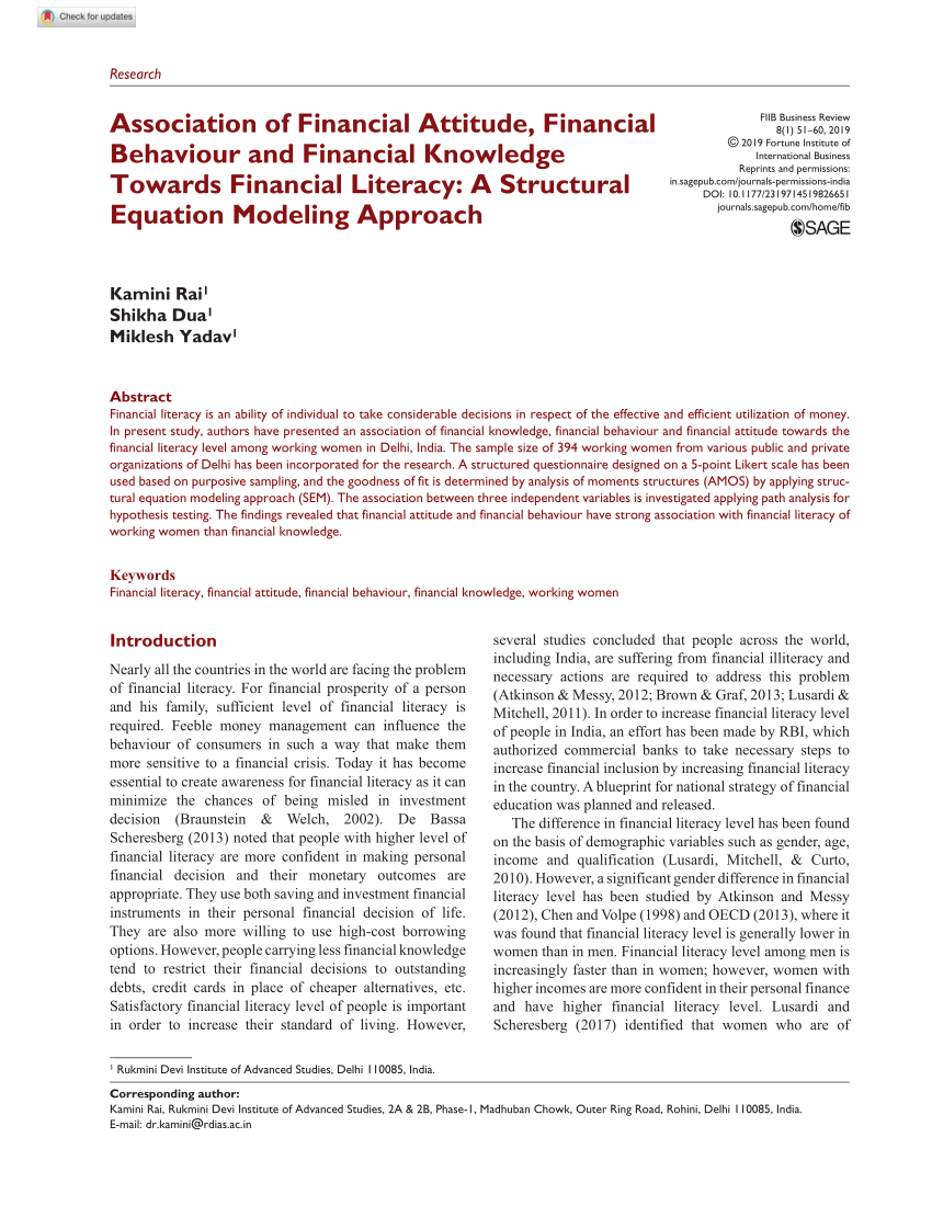 financial behaviour research paper