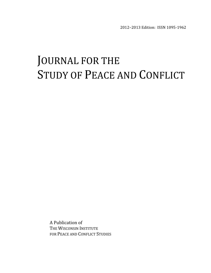 phd thesis topics in peace and conflict studies
