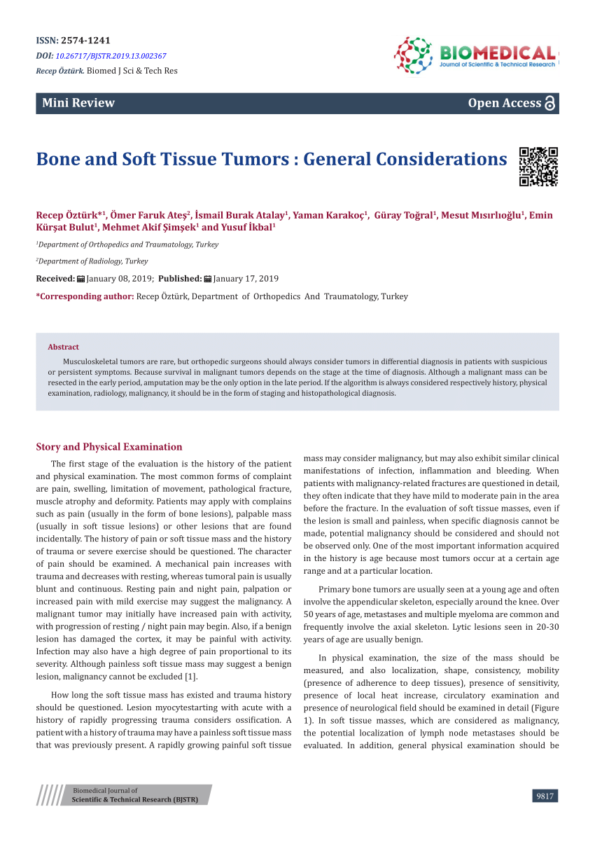PDF Bone And Soft Tissue Tumors General Considerations