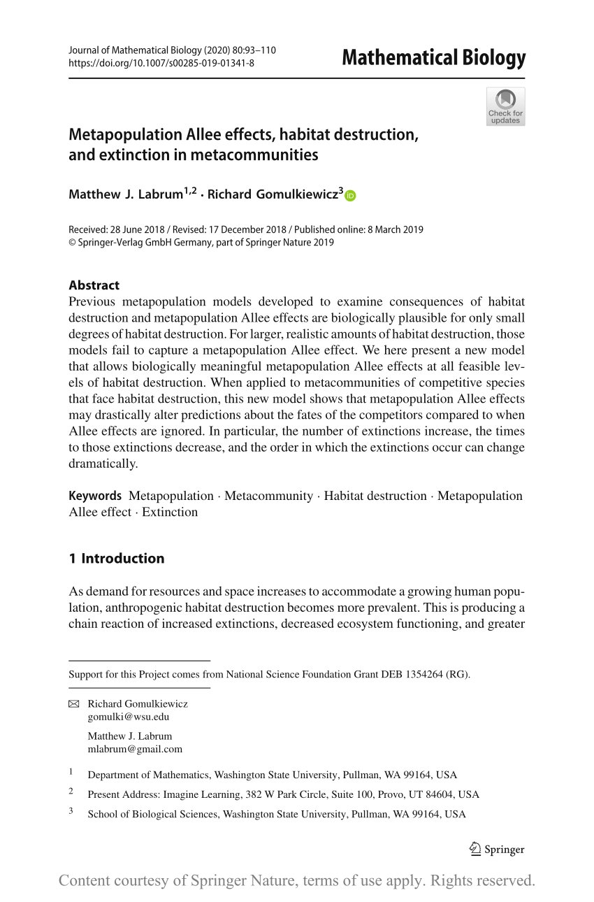 Metapopulation Allee effects, habitat destruction, and extinction in