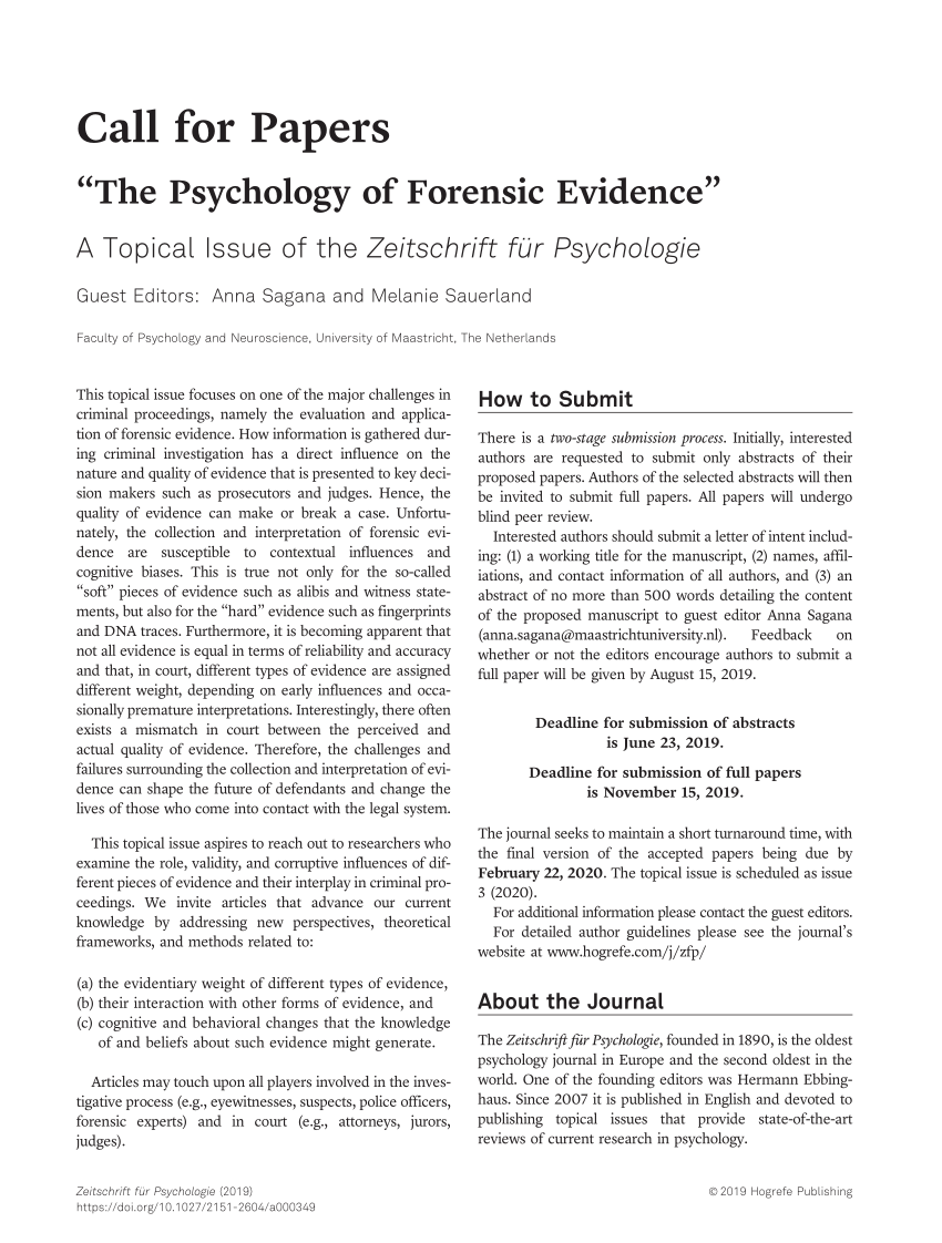 forensic psychology research articles