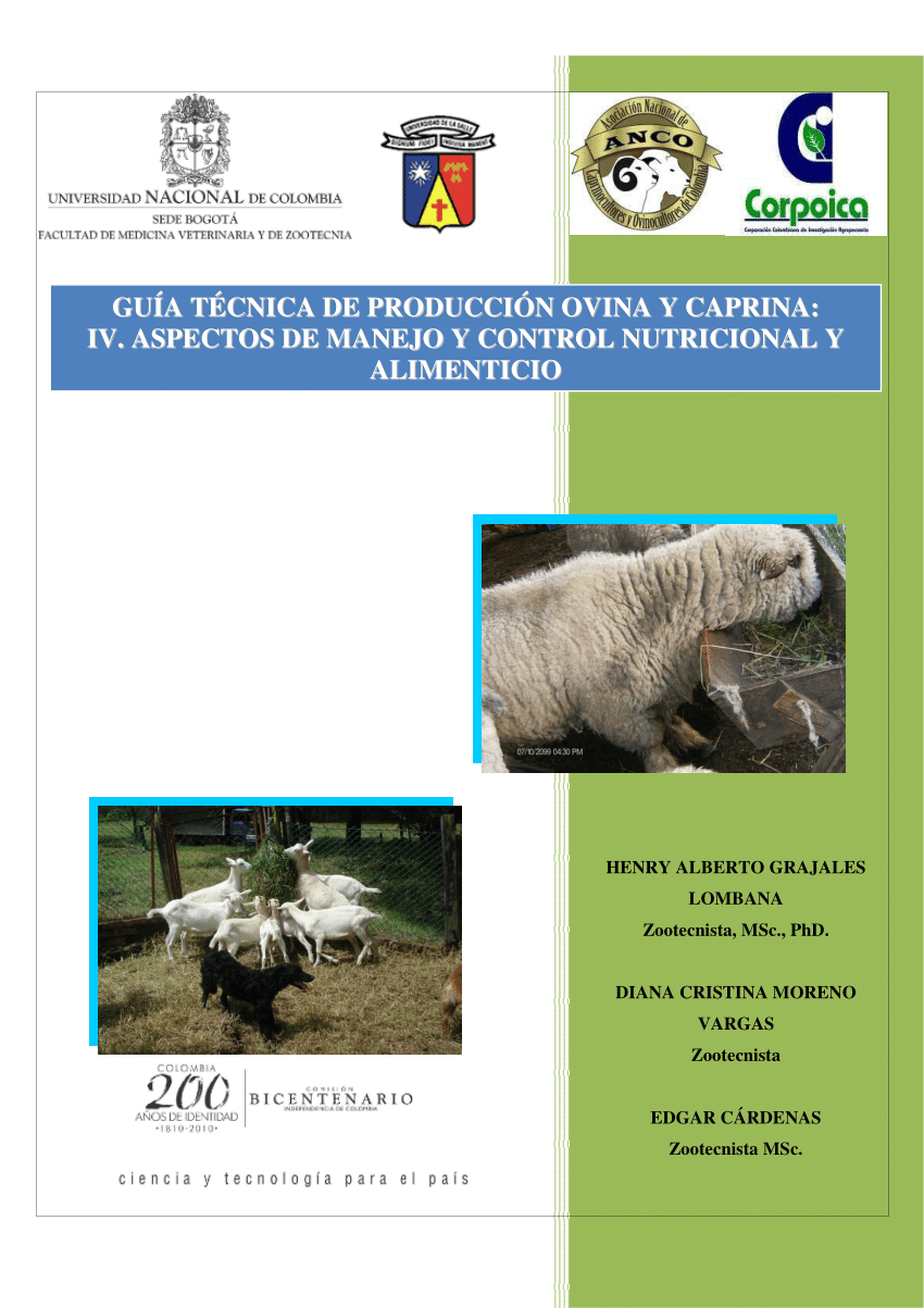 PDF) Guía técnica de producción ovina y caprina: IV. Aspectos de manejo y  control nutricional y alimenticio