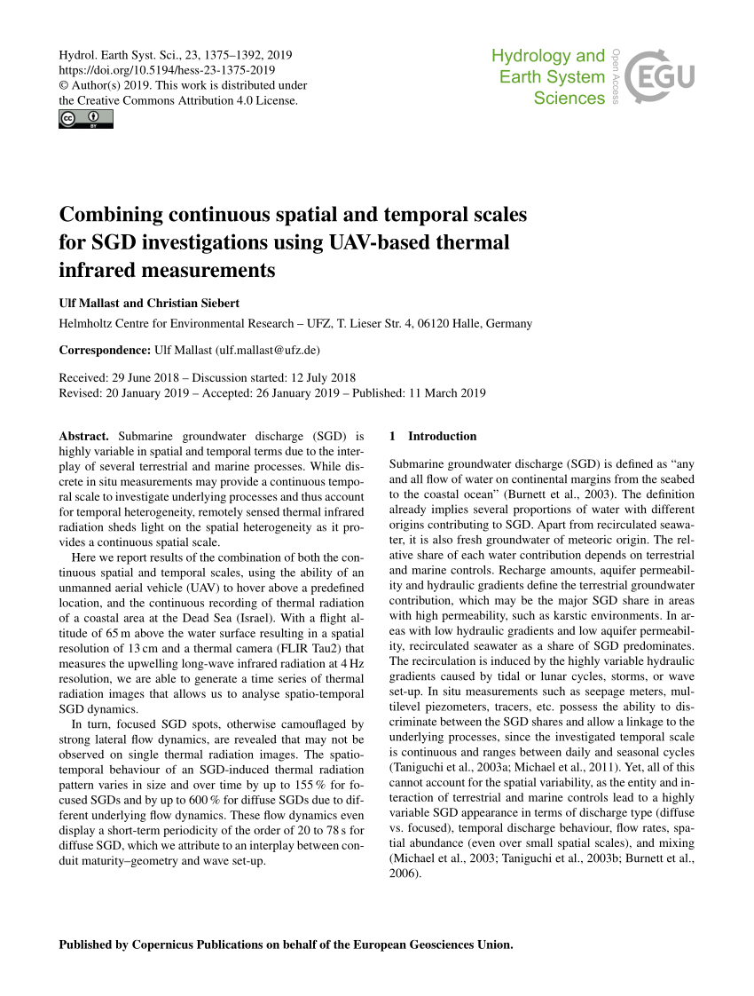 Pdf Combining Continuous Spatial And Temporal Scales For Sgd