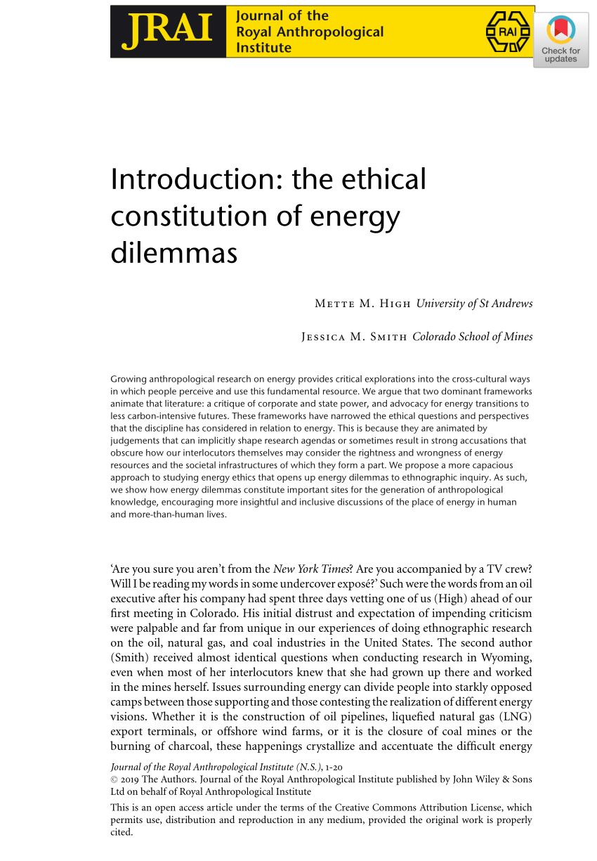 (PDF) Introduction the ethical constitution of energy dilemmas