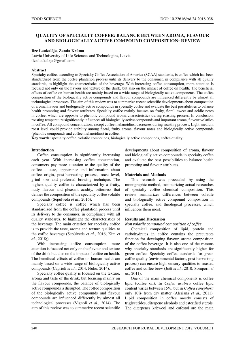 PDF) CHEMICAL COMPOSITION OF CONILON COFFEE IN DIFFERENT DEGREES