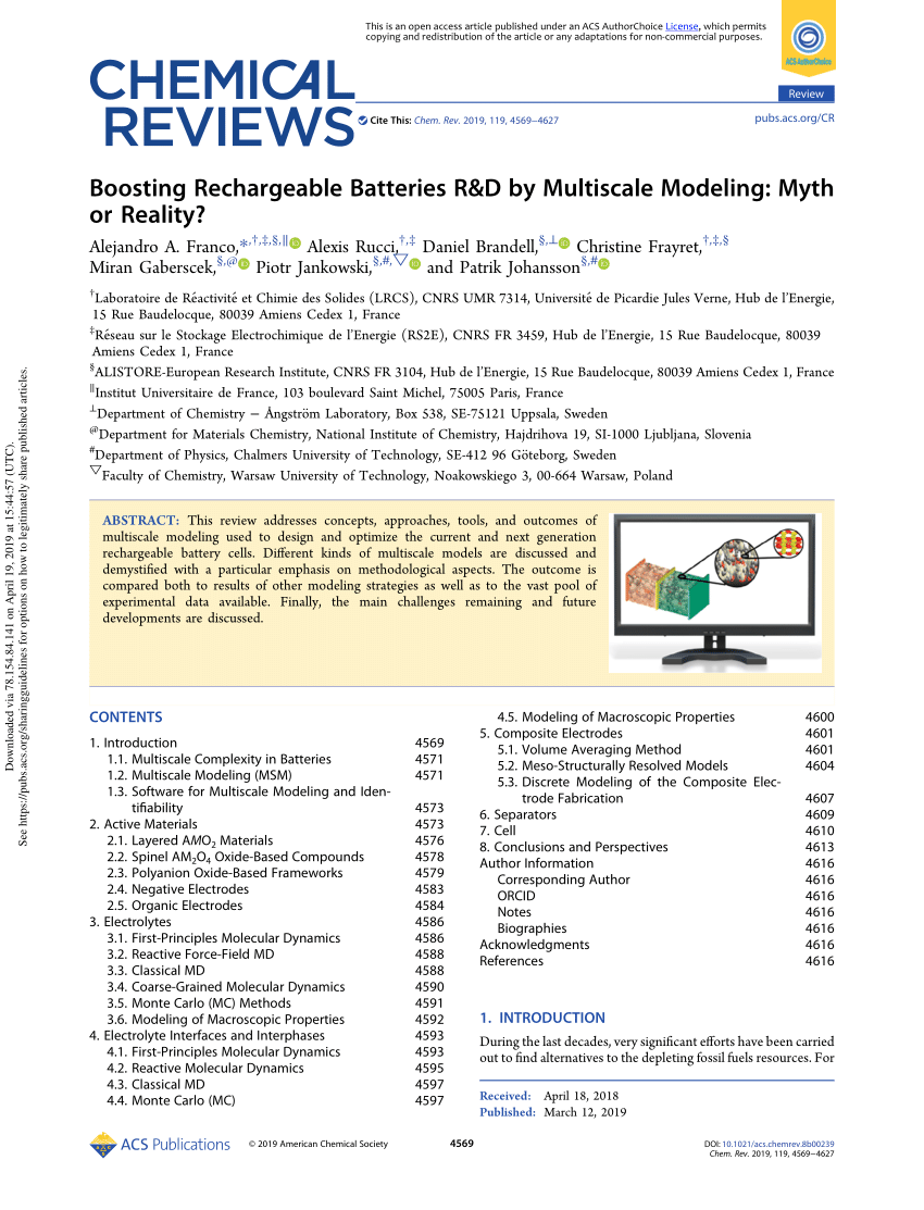 Pdf Boosting Rechargeable Batteries R D By Multiscale Modeling