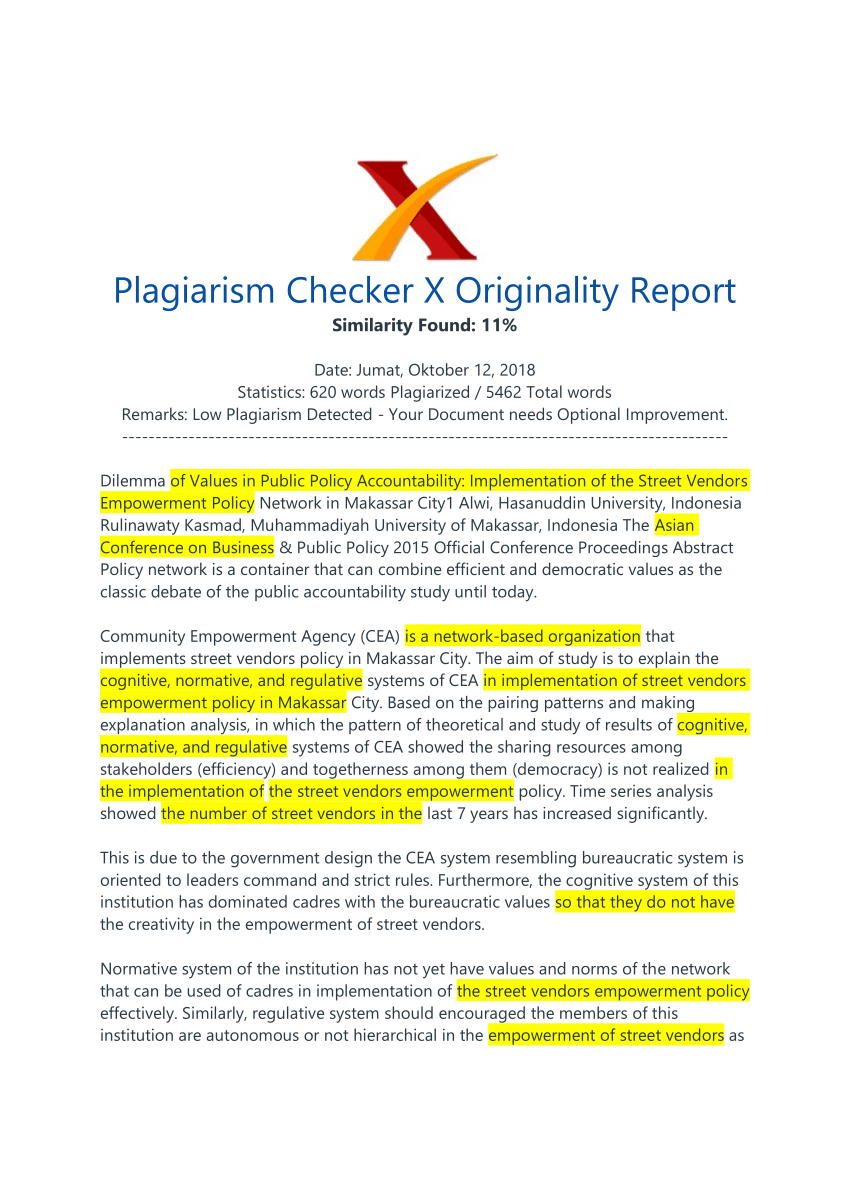 plagiarism checker x policy