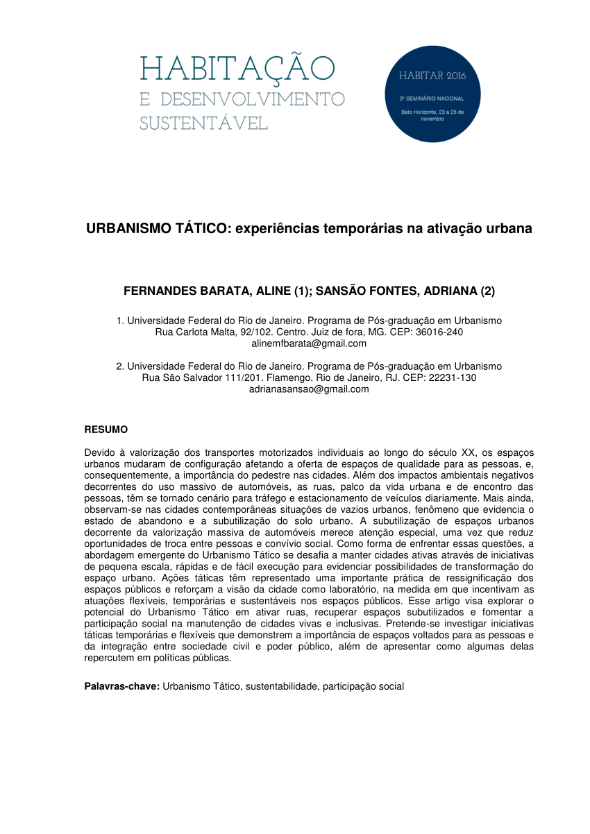 Levante, redes e ruas e Urbanismo tático e intervenções urbanas