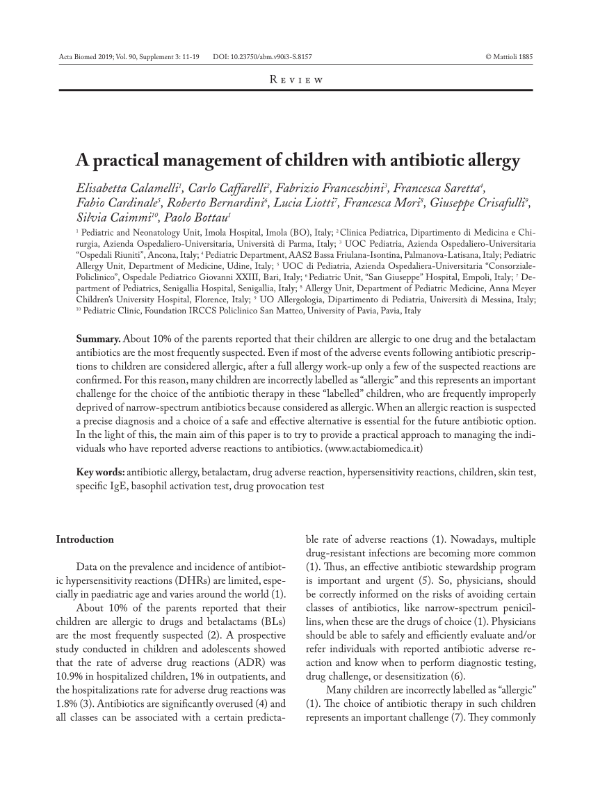 Pdf A Practical Management Of Children With Antibiotic Allergy