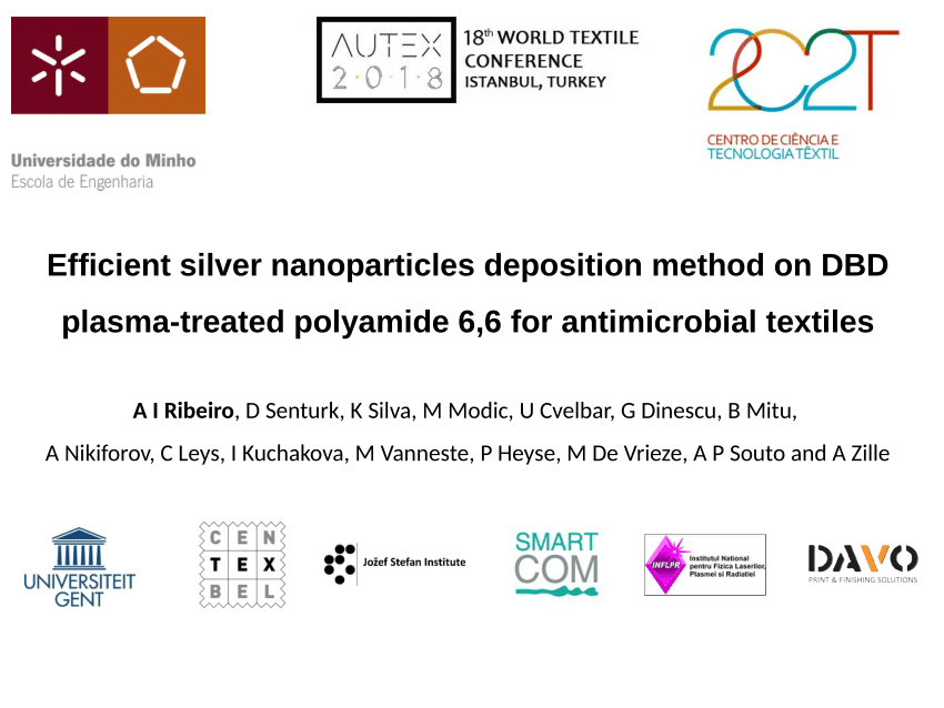 Pdf Oral Presentation Efficient Silver Nanoparticles Deposition Method On Dbd Plasma Treated Polyamide 6 6 For Antimicrobial Textiles