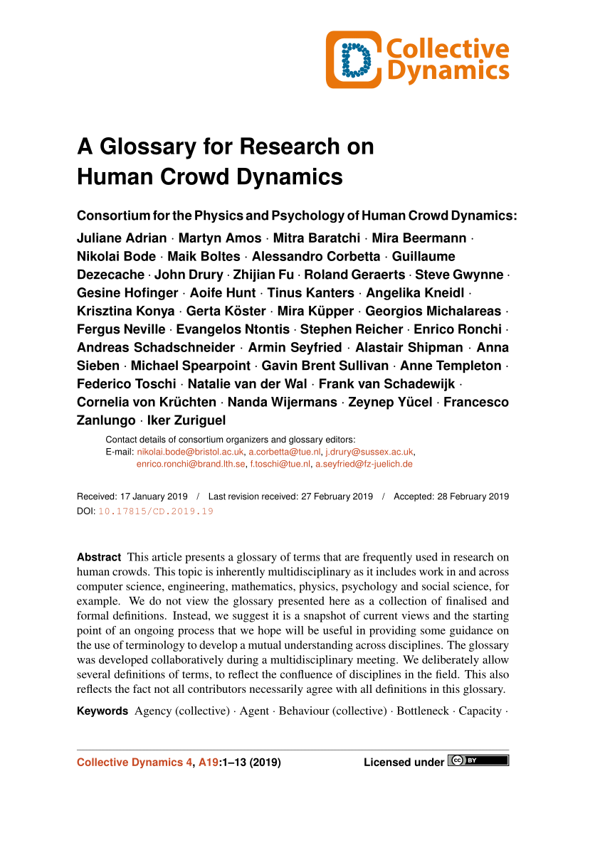 glossary in research paper