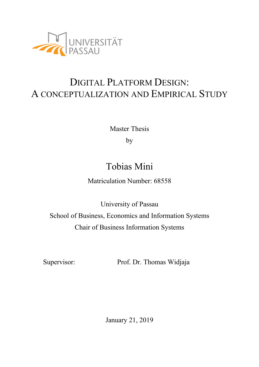 digital platform thesis