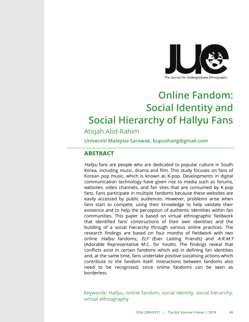 Pdf Online Fandom Social Identity And Social Hierarchy Of