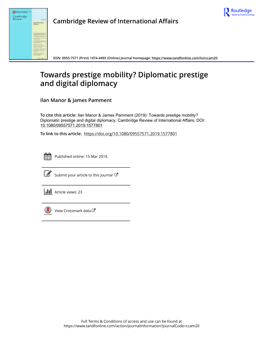 Pdf Towards Prestige Mobility Diplomatic Prestige And - 