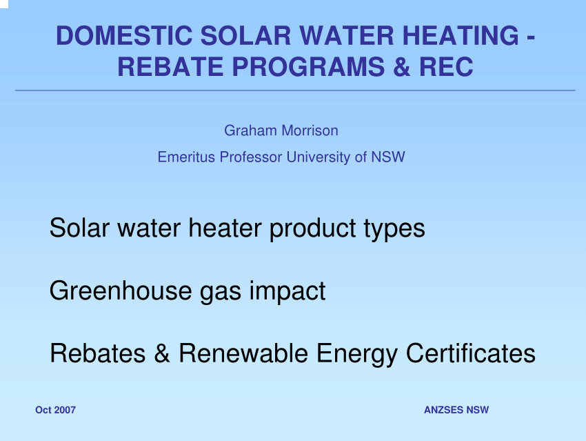  PDF Solar Water Heater Product Types Greenhouse Gas Impact Rebates 