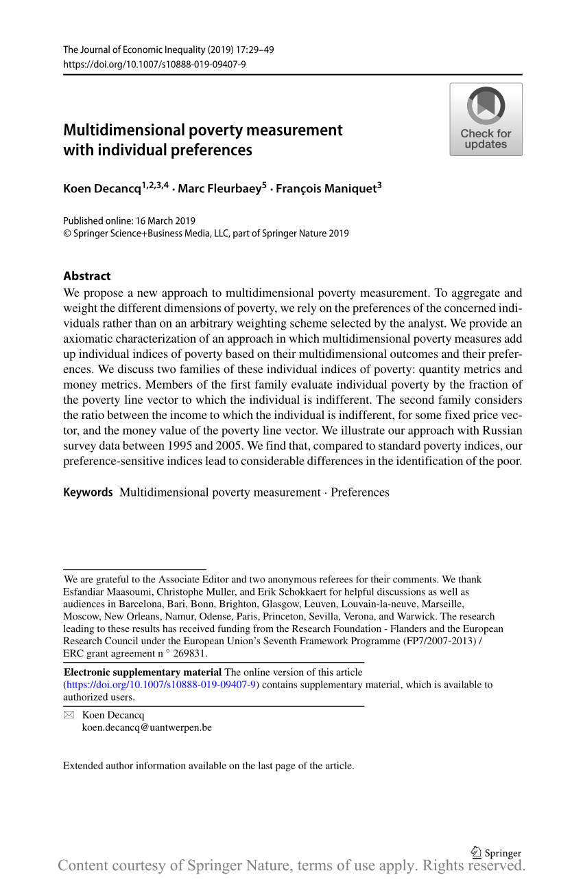 poverty measurement thesis