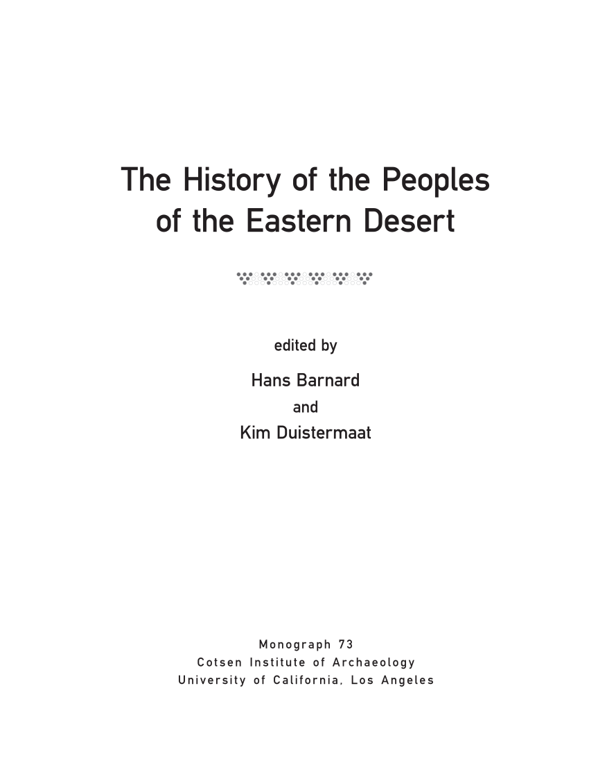 PDF) Desert Imagery:: Bedouin, Monks, Demons and Hermits around Saint  Anthony's Monastery