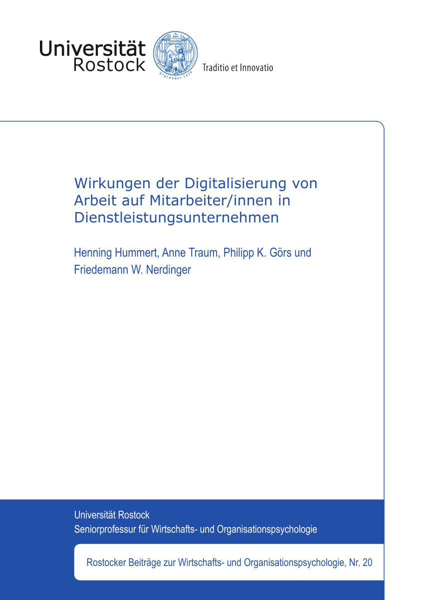 PDF) Wirkungen der Digitalisierung von Arbeit auf Mitarbeiter ...