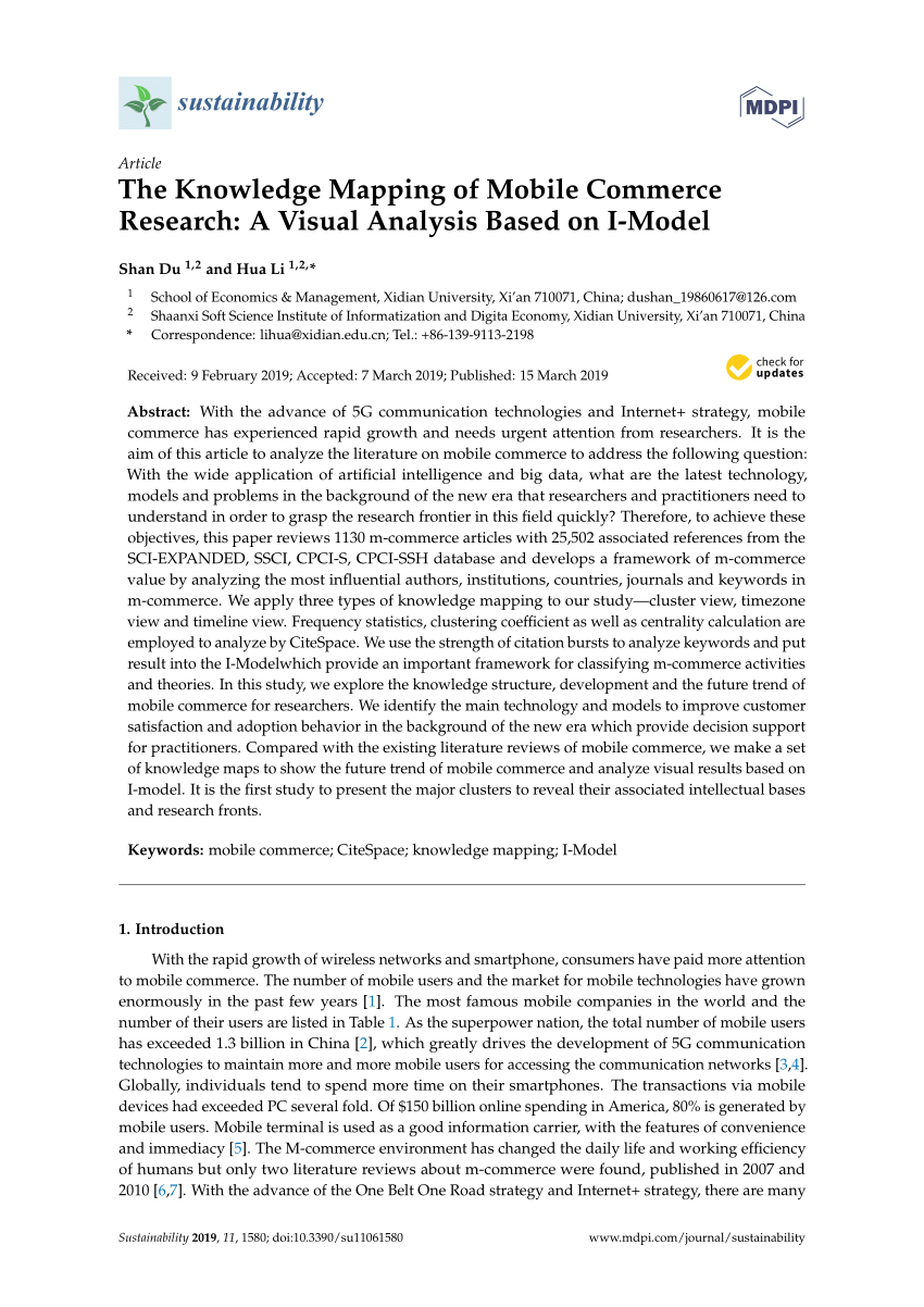 Pdf The Knowledge Mapping Of Mobile Commerce Research A Visual Analysis Based On I Model