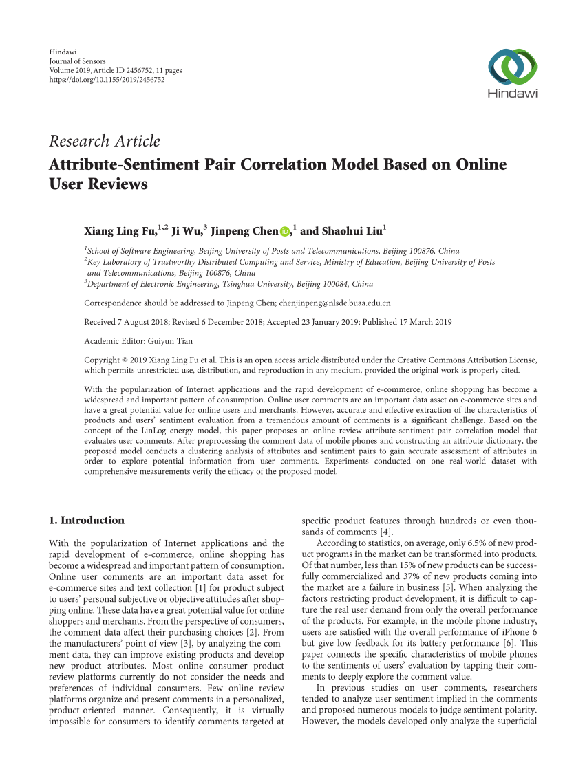 PDF) Attribute-Sentiment Pair Correlation Model Based on Online ...