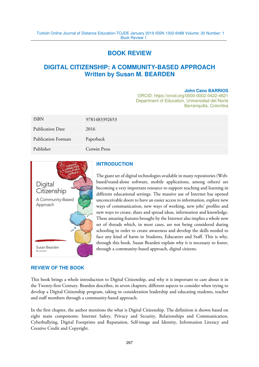 Pdf Book Review Digital Citizenship A Community Based Approach