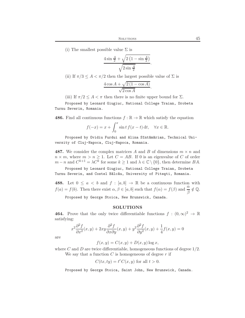 Pdf An Integral Equation Gma Problem 486