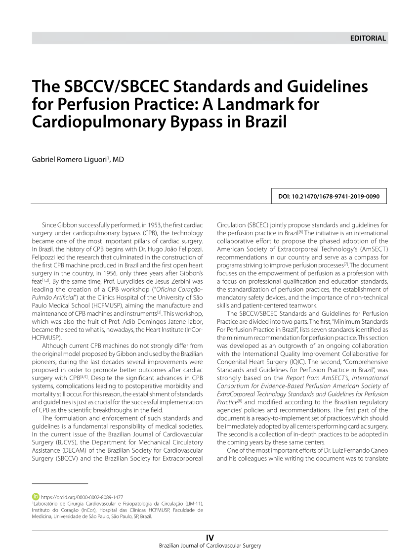 Braz J Cardiovasc Surg - 50 anos de circulação extracorpórea no
