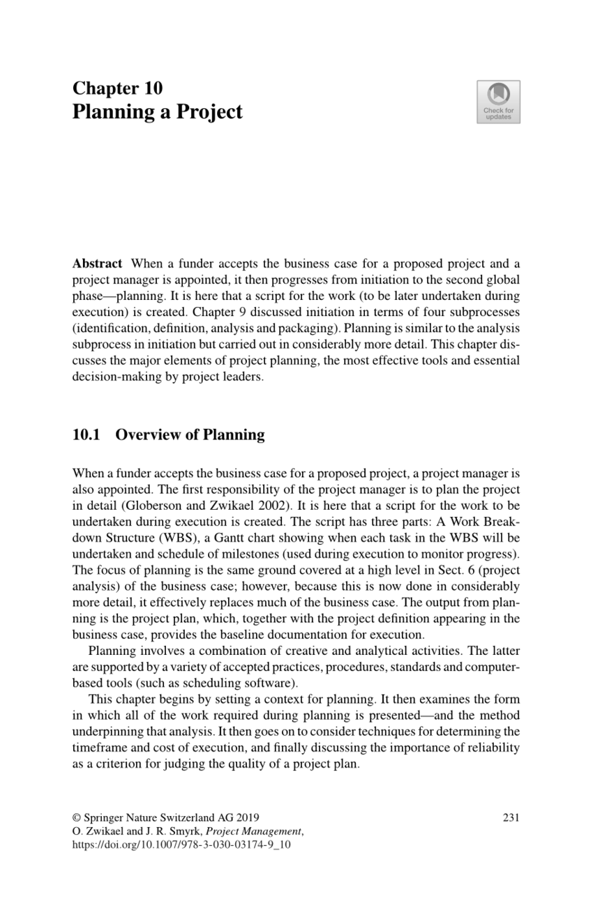 article review on project planning pdf