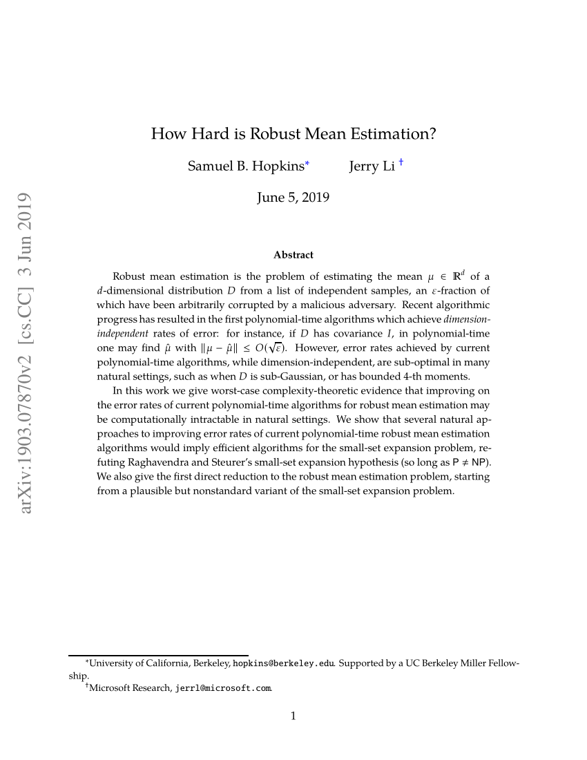 pdf-how-hard-is-robust-mean-estimation