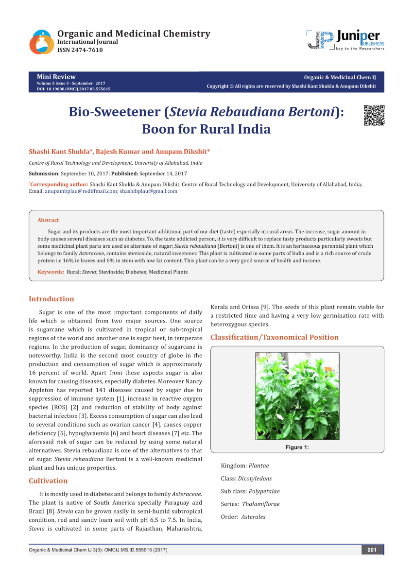 stevia plant research paper