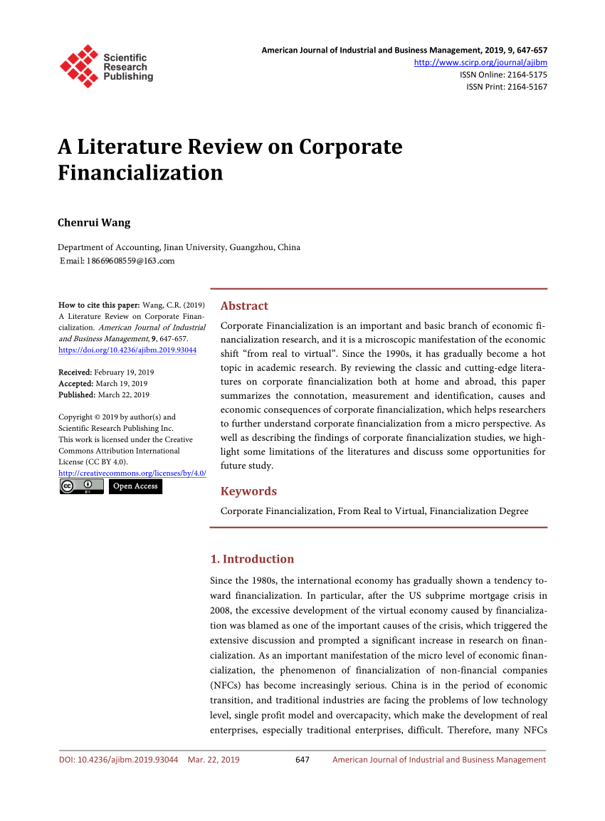 literature review on financial management practices