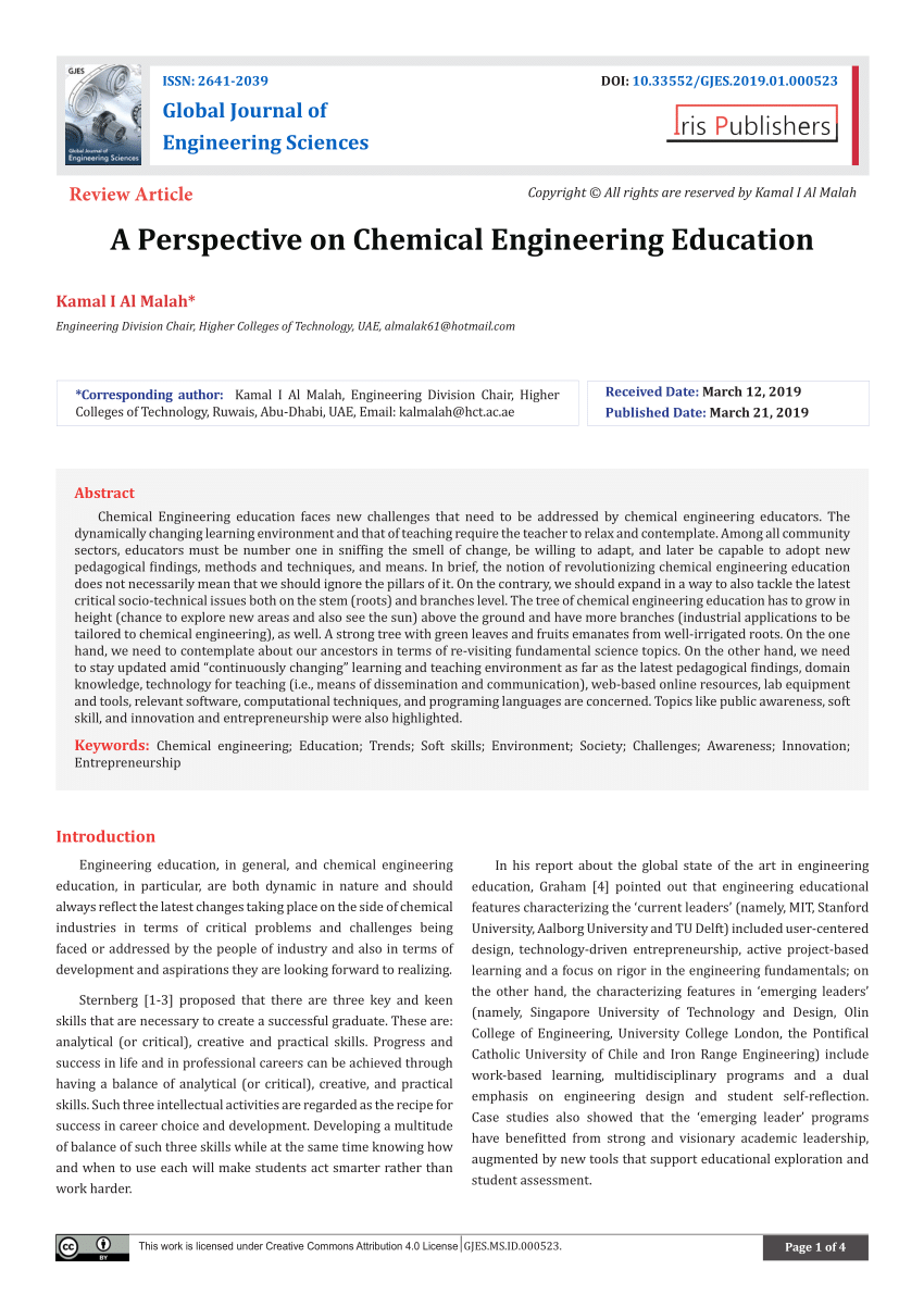 thesis of chemical engineering