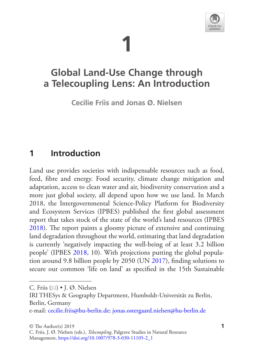 Pdf Global Land Use Change Through A Telecoupling Lens An Introduction