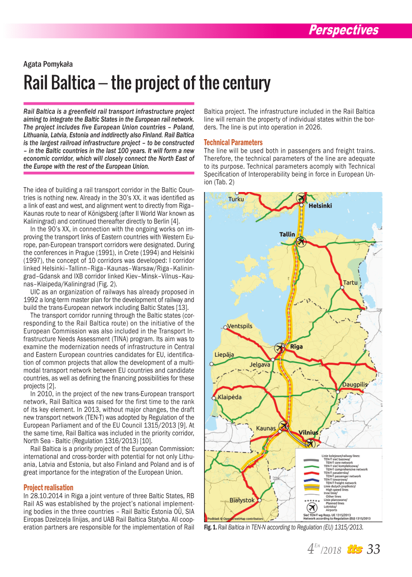 Pdf Rail Baltica The Project Of The Century