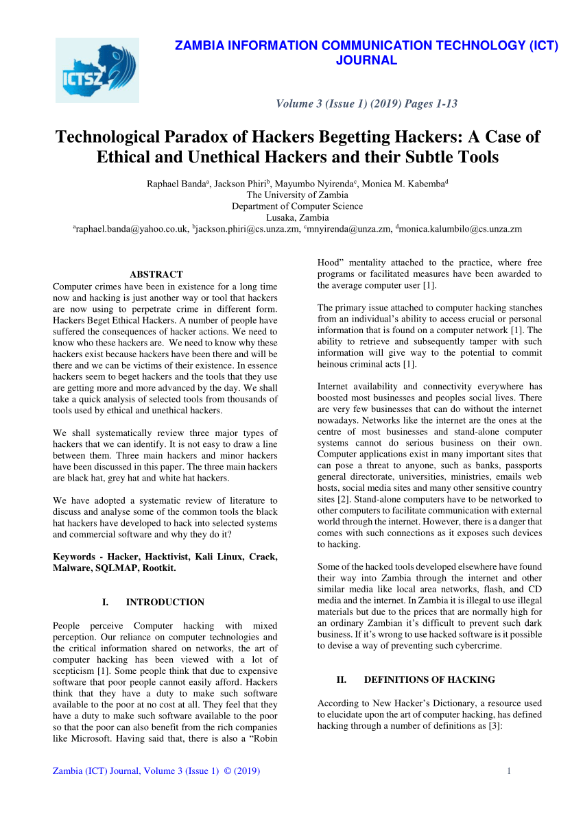 research paper on computer hackers