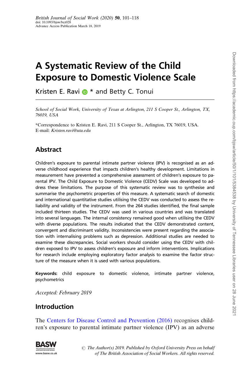 literature review of domestic violence