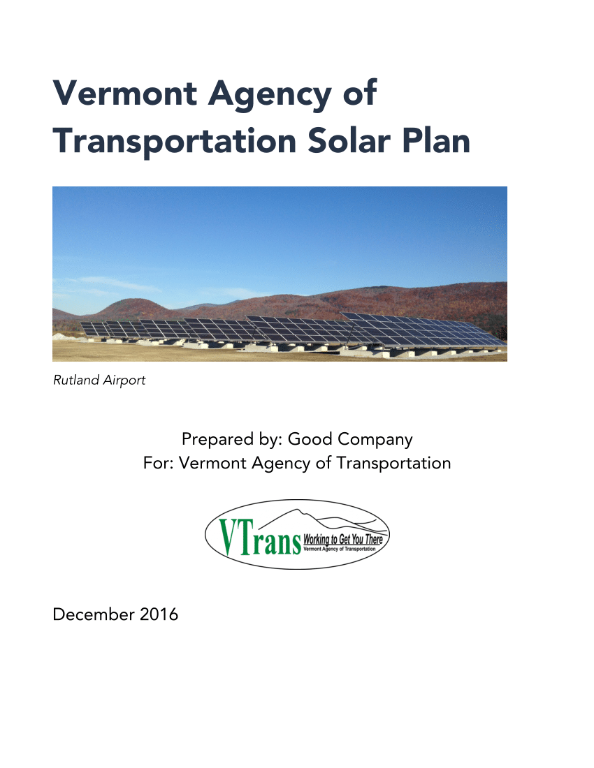 Pdf Vermont Agency Of Transportation Solar Plan