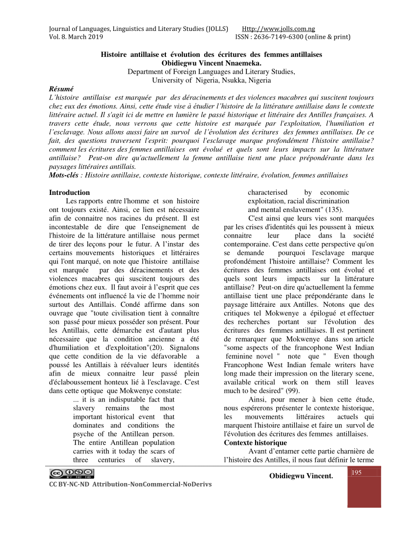 PDF Histoire antillaise et volution des critures des femmes