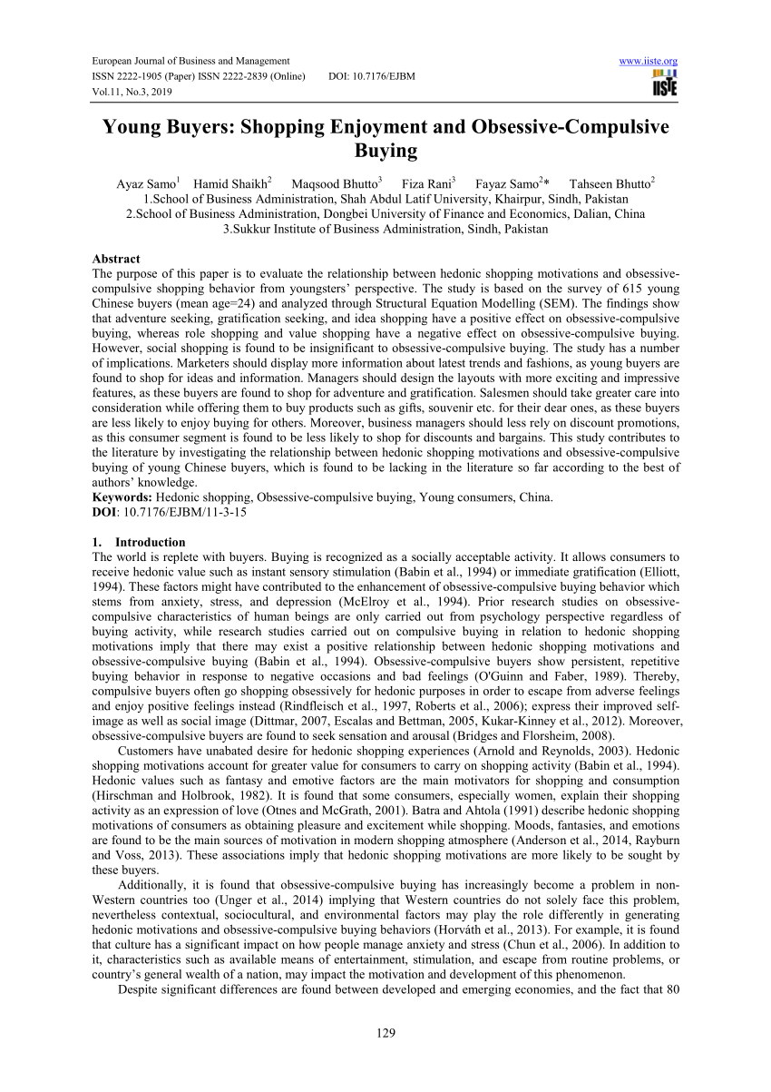 research paper on compulsive buying