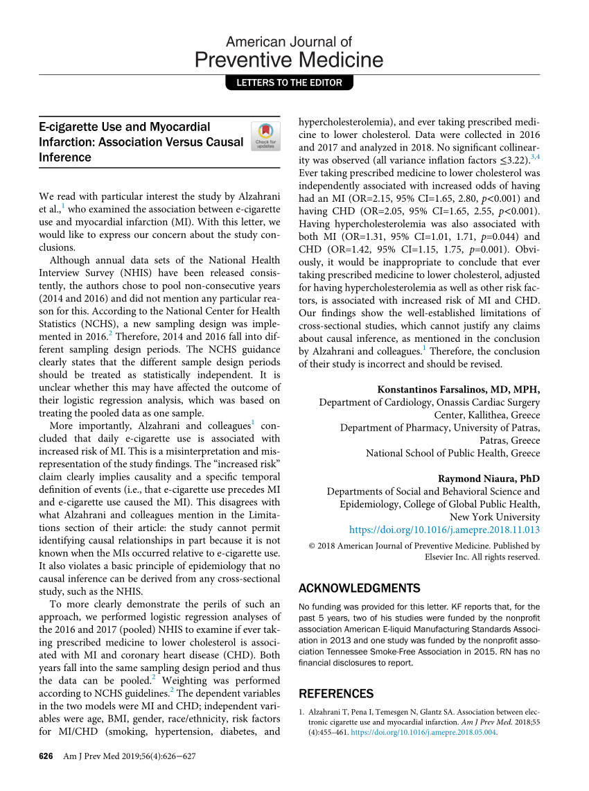 PDF The Association Between E cigarette Use and Myocardial