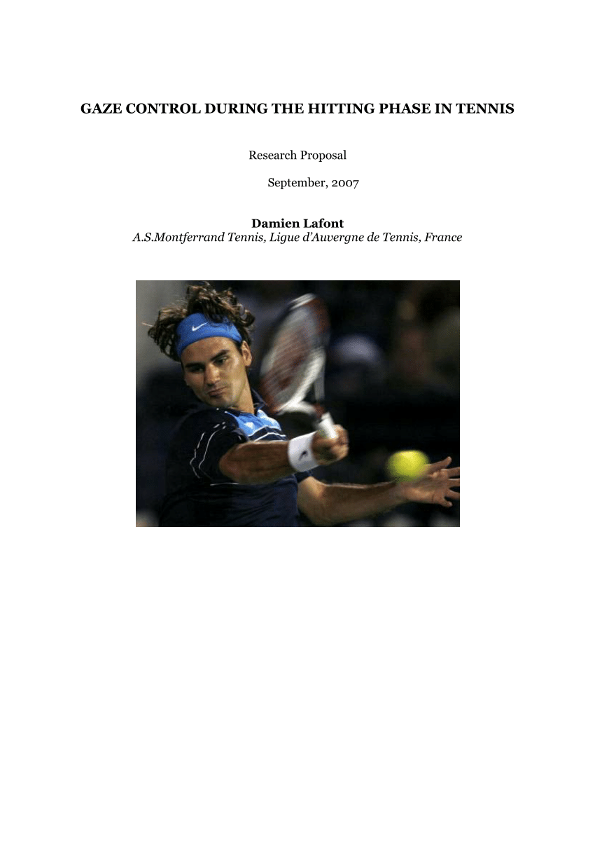 Pdf Gaze Control During The Hitting Phase In Tennis