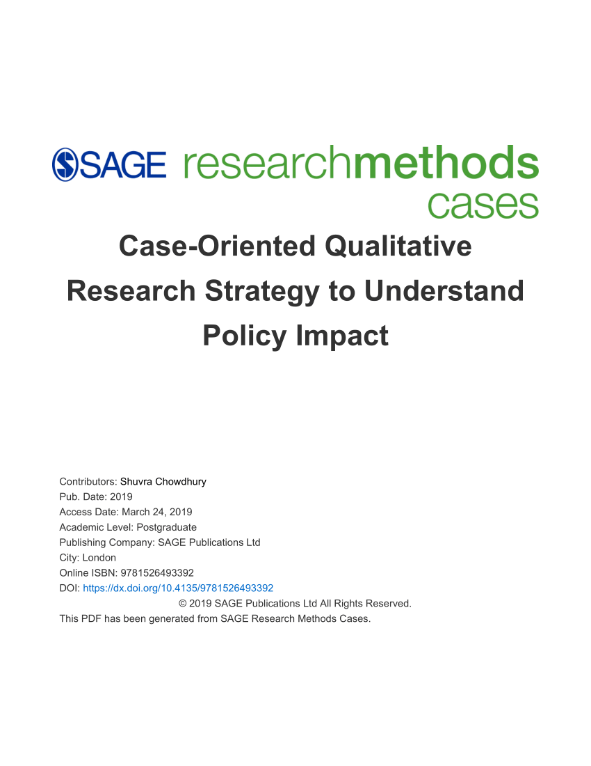 Pdf Case Oriented Qualitative Research Strategy To Understand Policy Impact Learning Outcomes