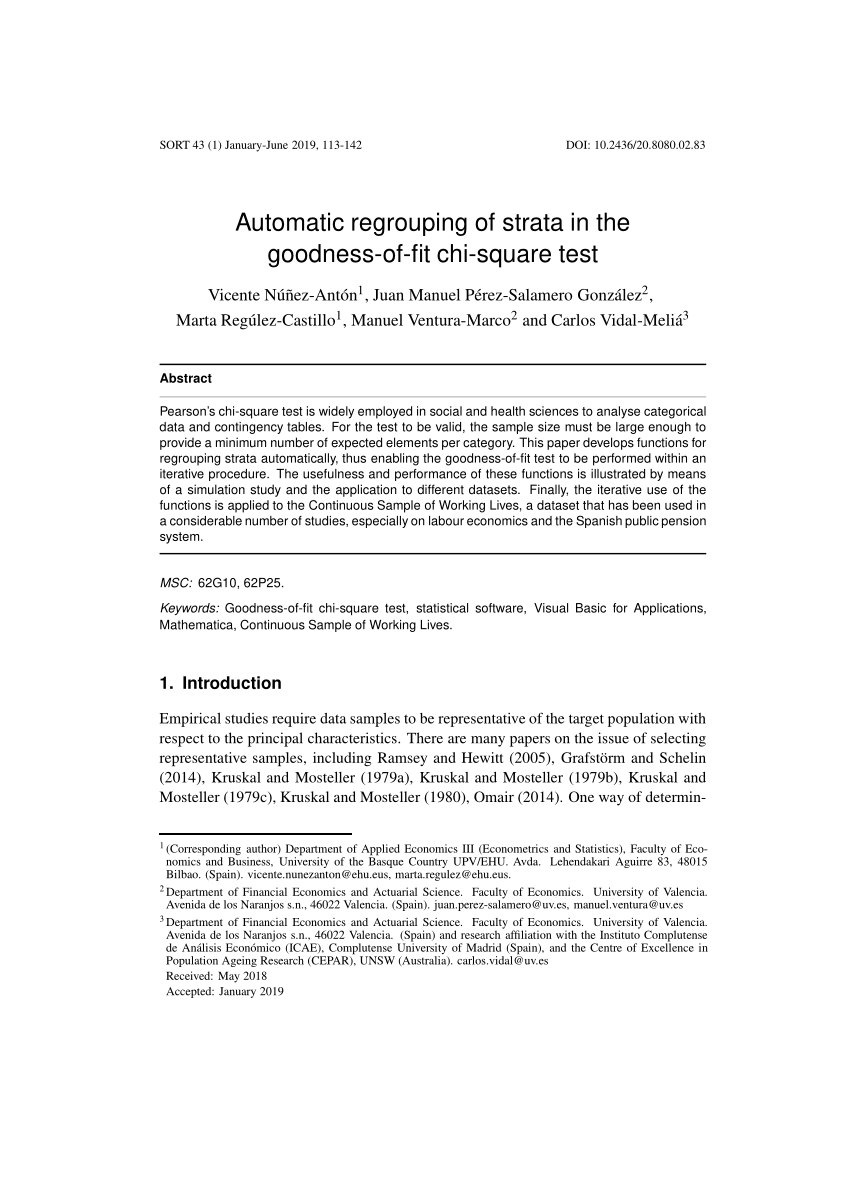 (PDF) Automatic regrouping of strata in the goodness-of-fit chi-square test