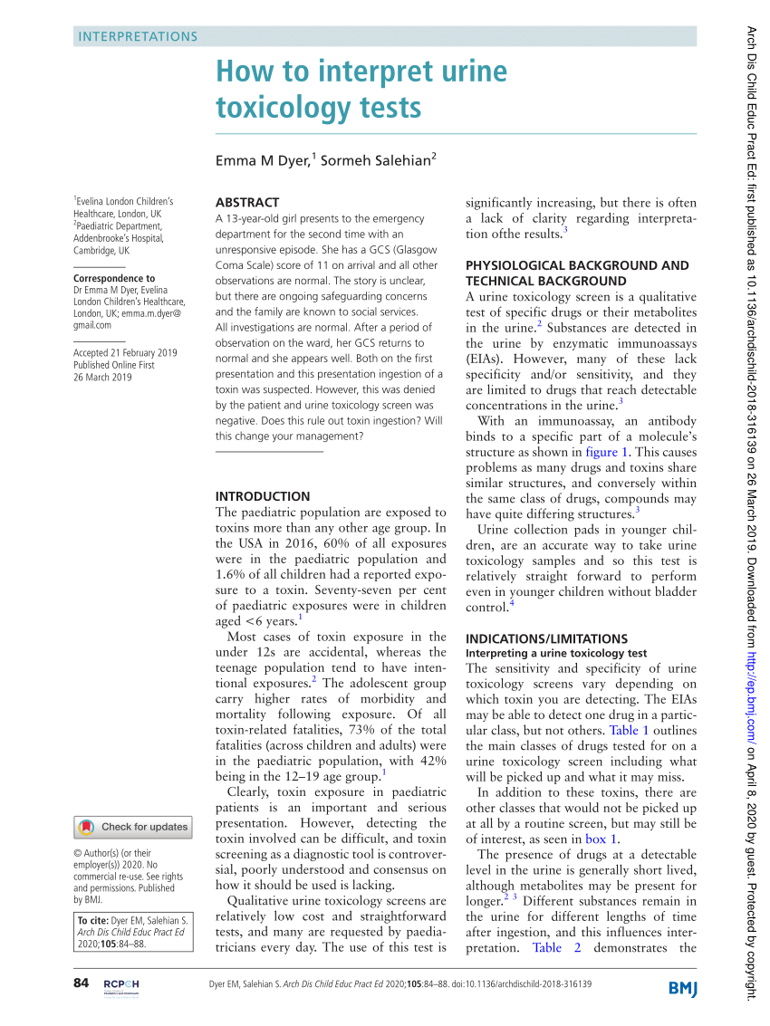 (PDF) How to interpret urine toxicology tests