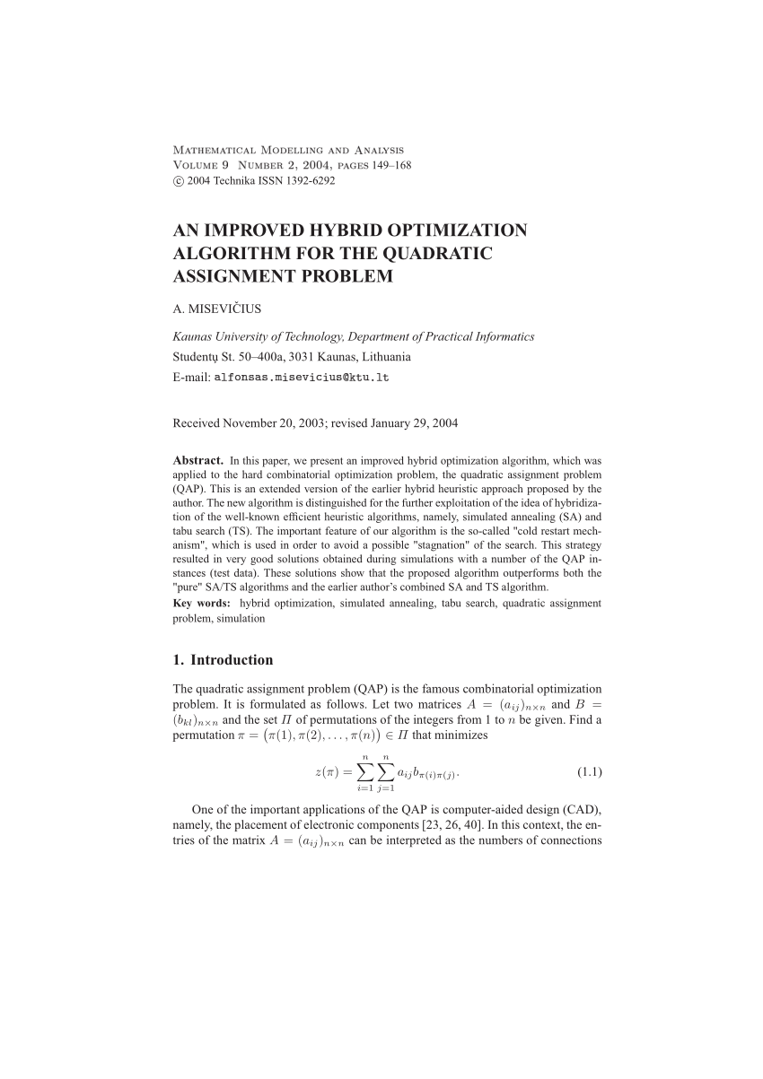 a comprehensive review of quadratic assignment problem variants hybrids and applications