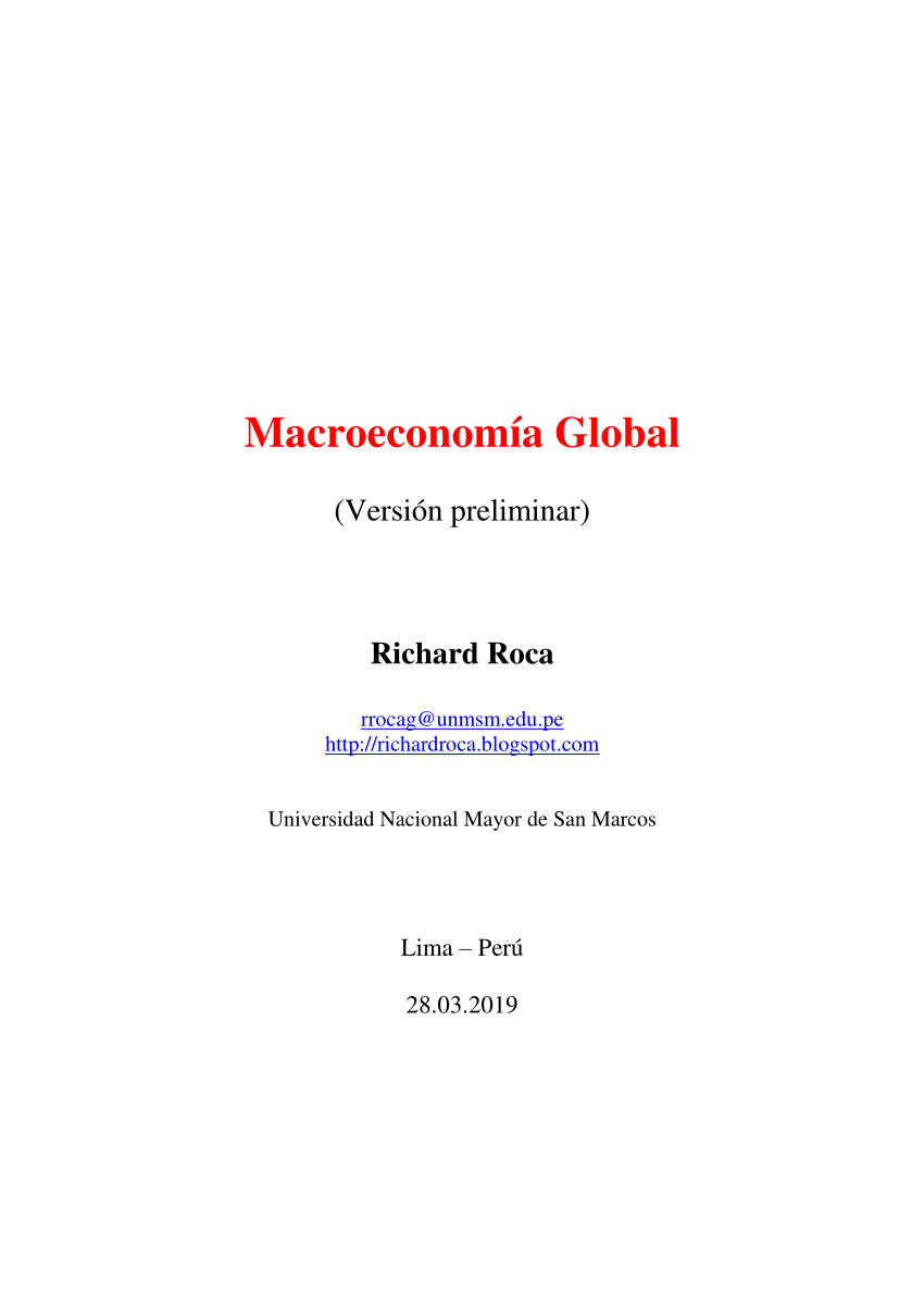 (PDF) Macroeconomía Global (Versión preliminar)