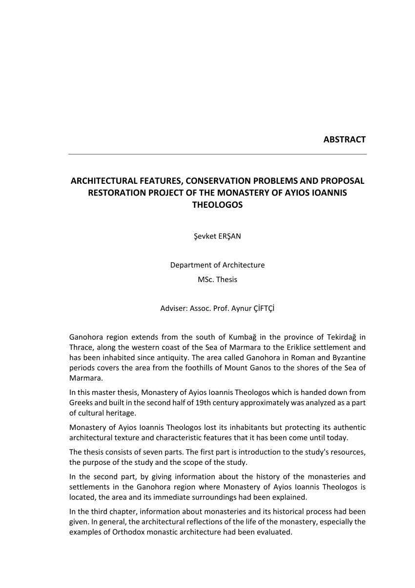 abstract of thesis proposal