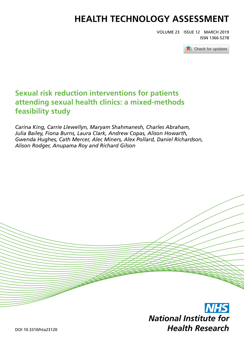 PDF Sexual risk reduction interventions for patients attending