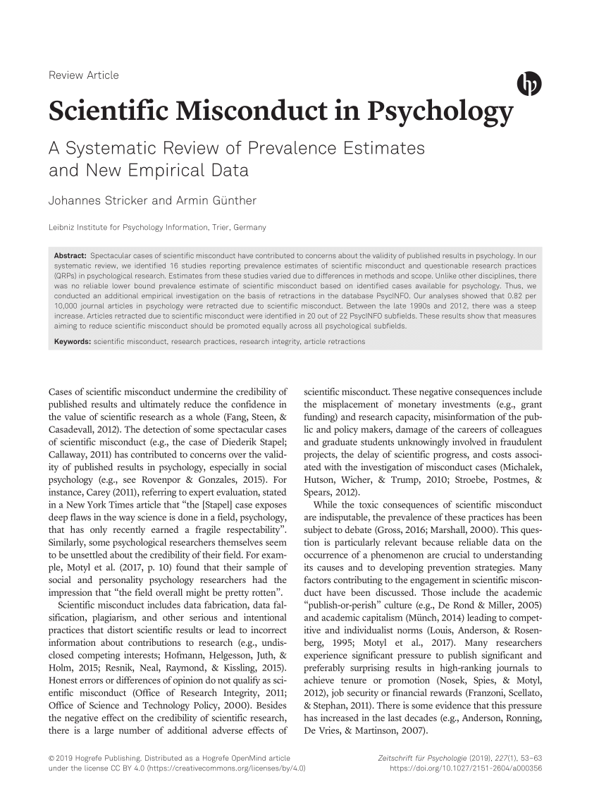 thesis on scientific misconduct