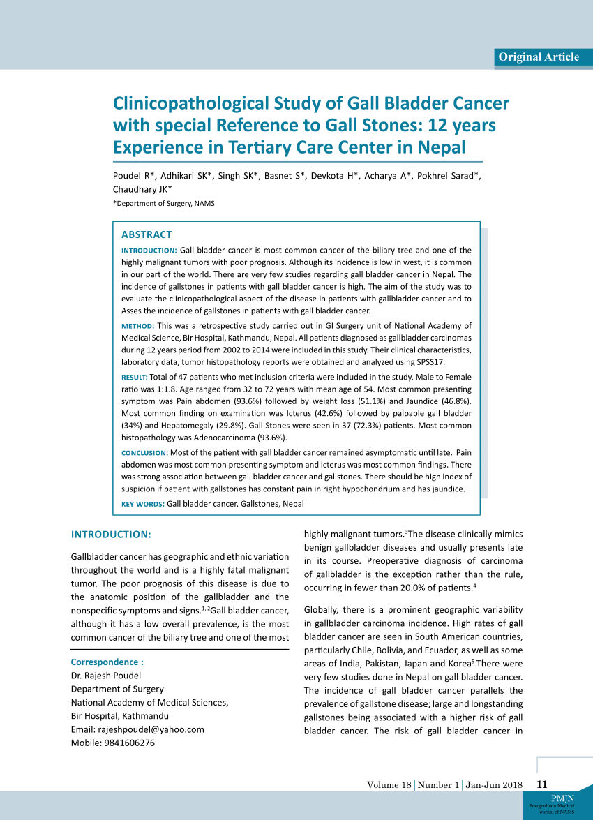 research paper on gallbladder cancer